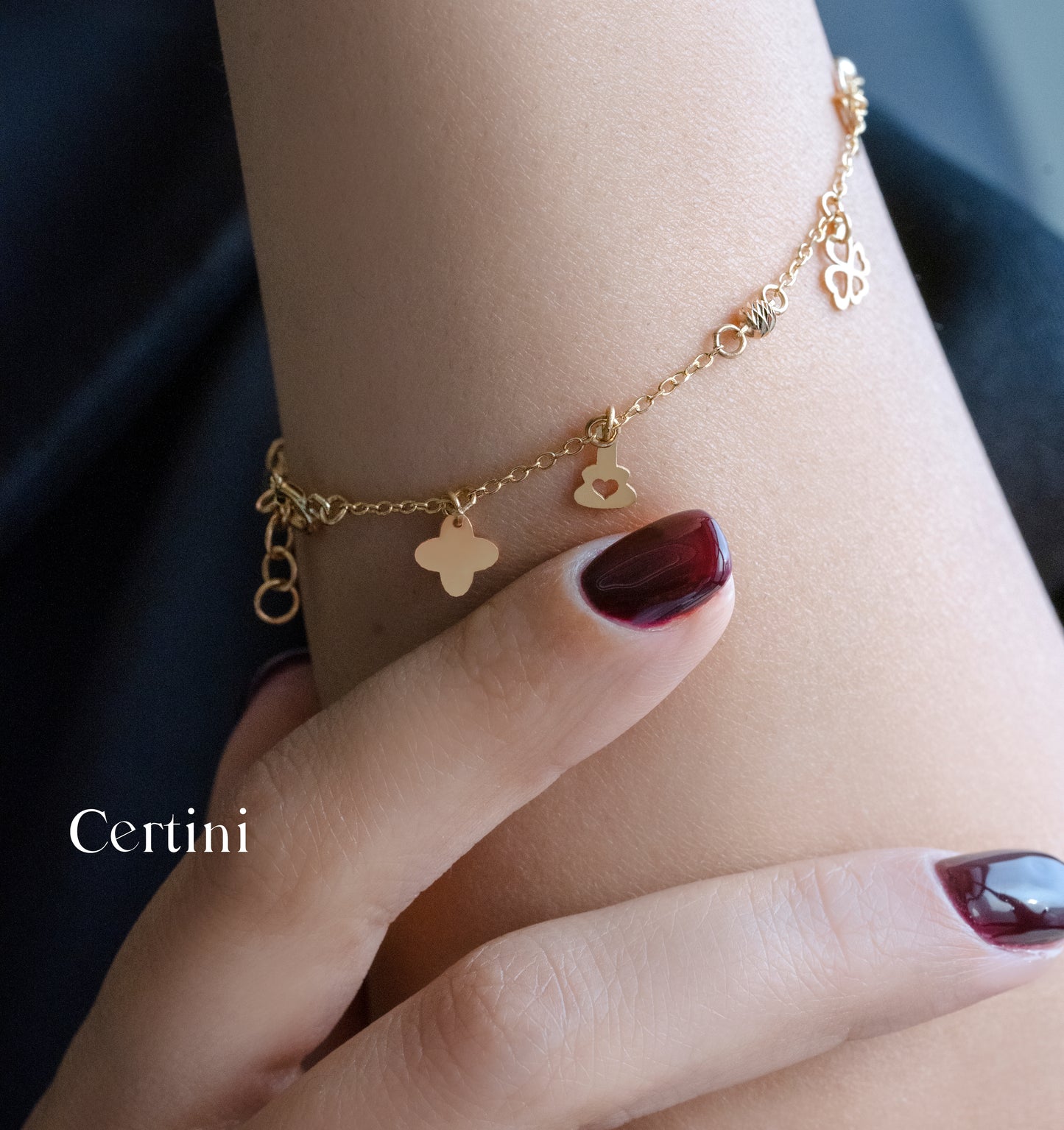 18k  Golden Whisper Charm Bracelet